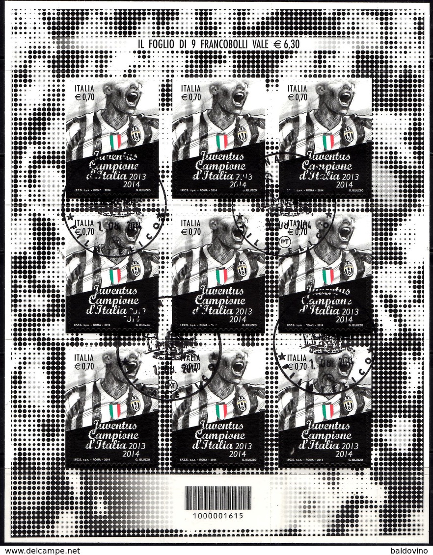 Italia 2014 Juventus Campione Minifoglio Annullo 1°giorno - Blocs-feuillets