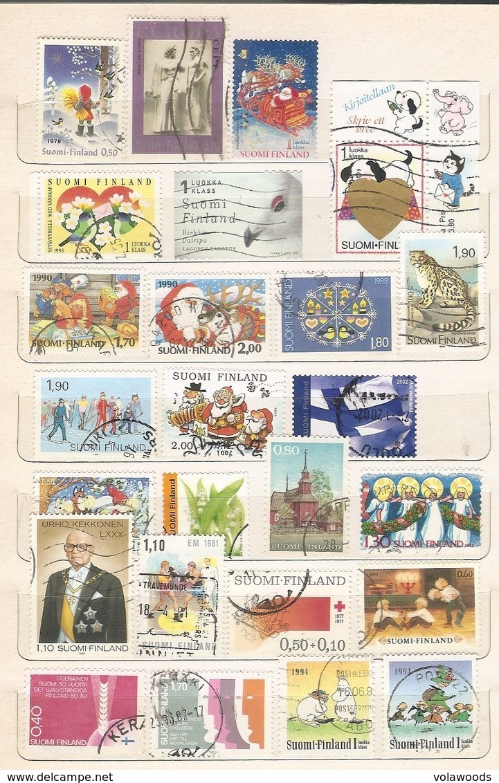 Finlandia - lotto di 280 francobolli usati e nuovi tutti diversi anche in serie complete - senza album!!!!
