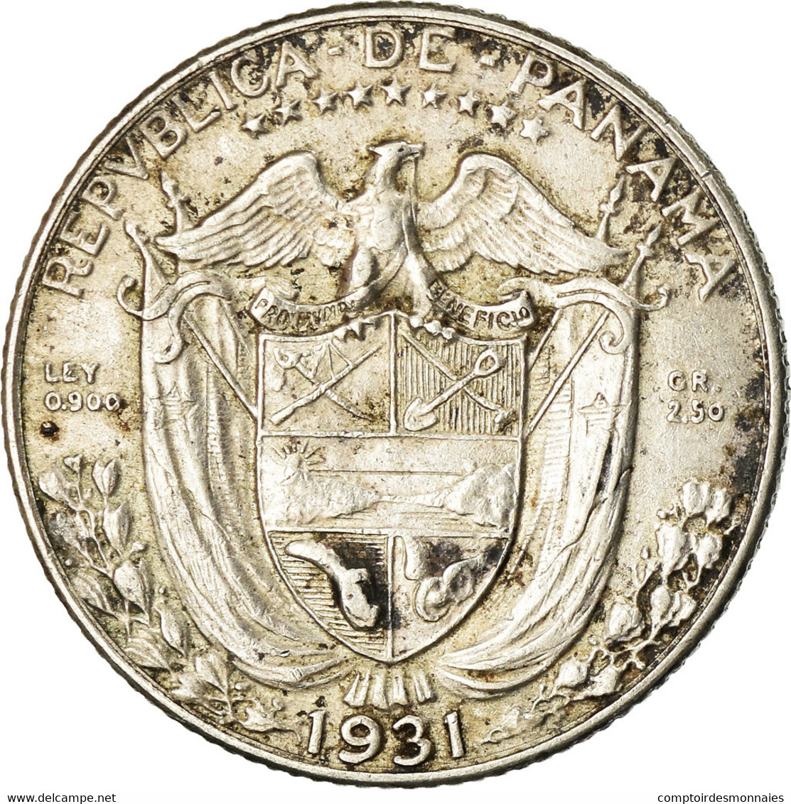 Monnaie, Panama, 1/10 Balboa, 1931, TTB+, Argent, KM:10.1 - Panama