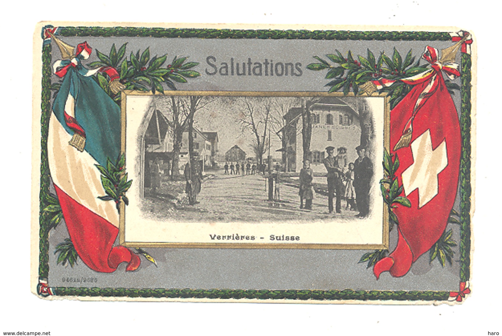 Salutations - Frontière Franco-Suisse - VERRIERES  Douane - Carte Légèrement Structurée (524) - Customs