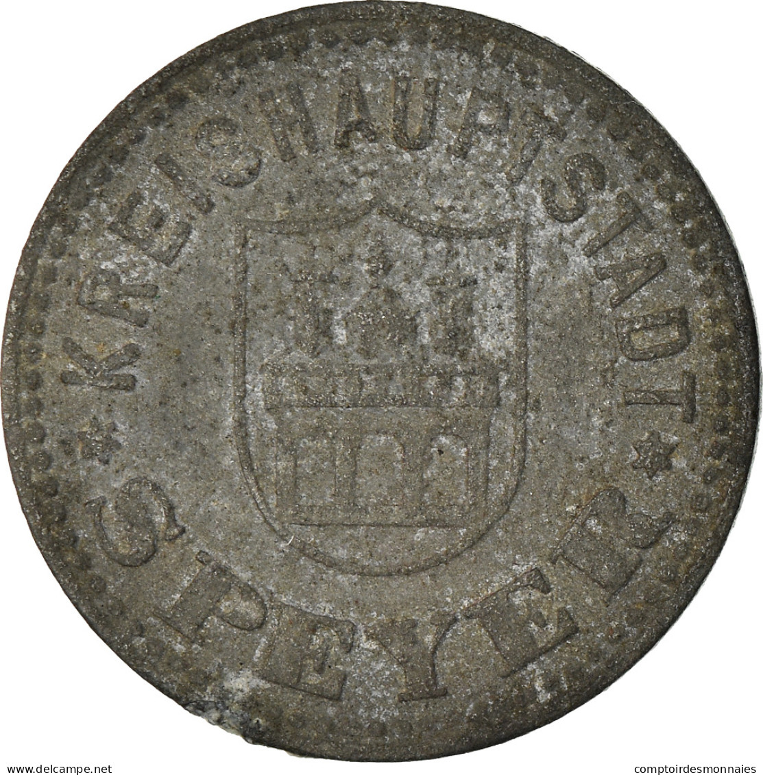 Monnaie, Allemagne, Kriegsnotgeld, Speyer, 10 Pfennig, 1917, TTB, Zinc - Monetary/Of Necessity