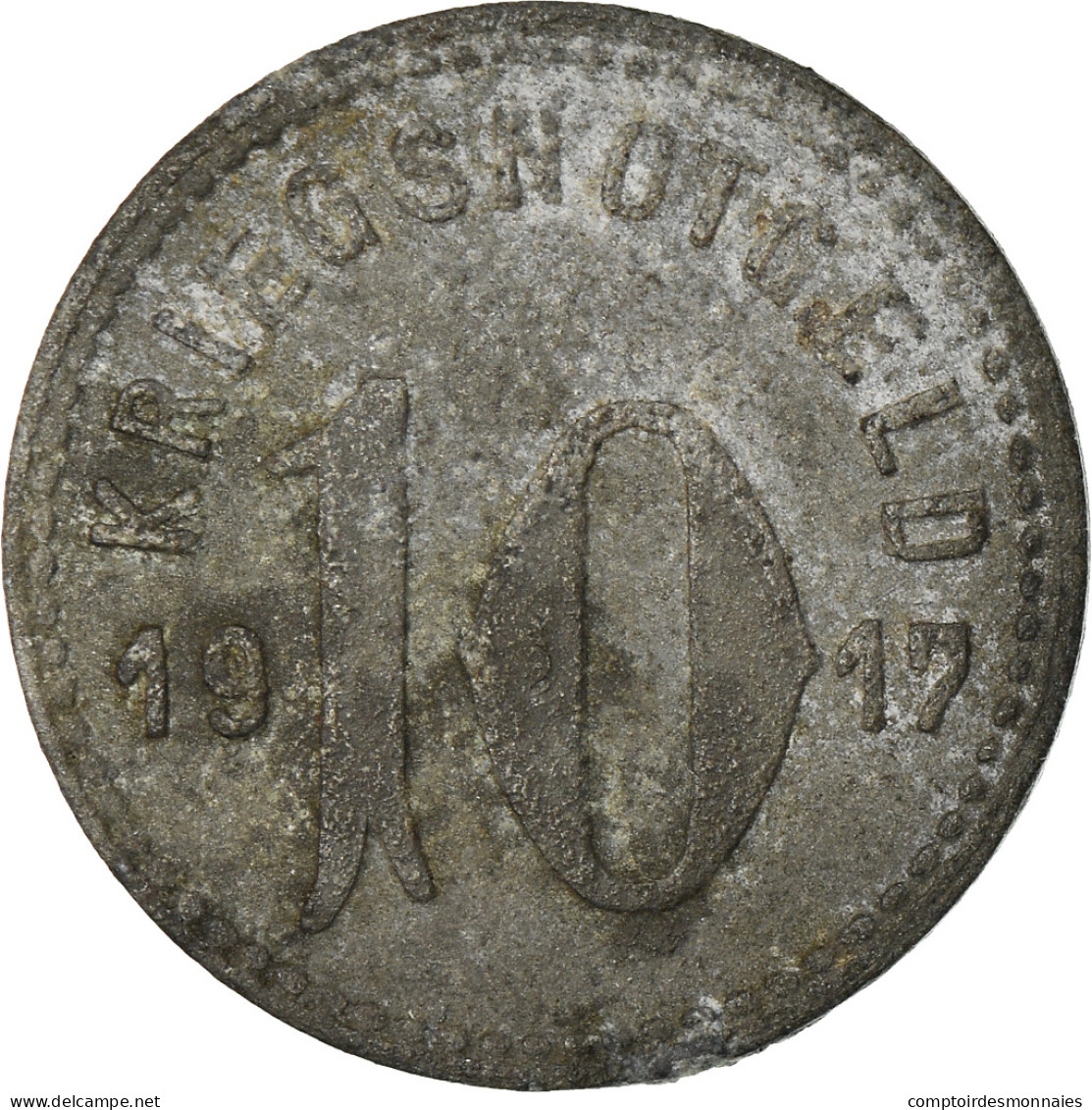 Monnaie, Allemagne, Kriegsnotgeld, Speyer, 10 Pfennig, 1917, TTB, Zinc - Monetary/Of Necessity