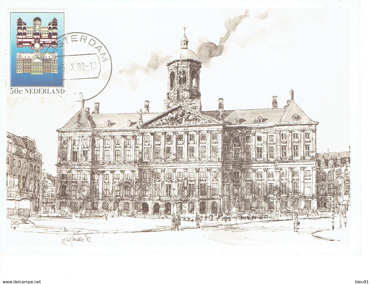 CARTE MAXIMUM ROYAL PALACE AMSTERDAM 1982 - Cartes-Maximum (CM)