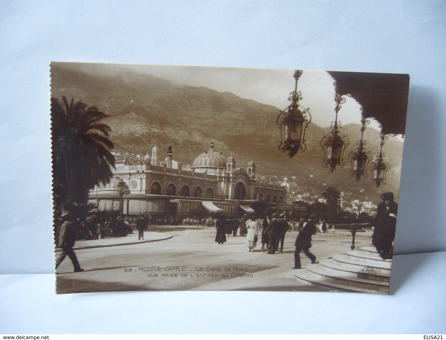 58 . MONTE CARLO LE CAFÉ DE PARIS VUE PRISE DE L’ENTRÉE DU CASINO CPSM FORMAT CPA REAL PHOTO C.A.P. STRASBOURG - Wirtschaften & Restaurants