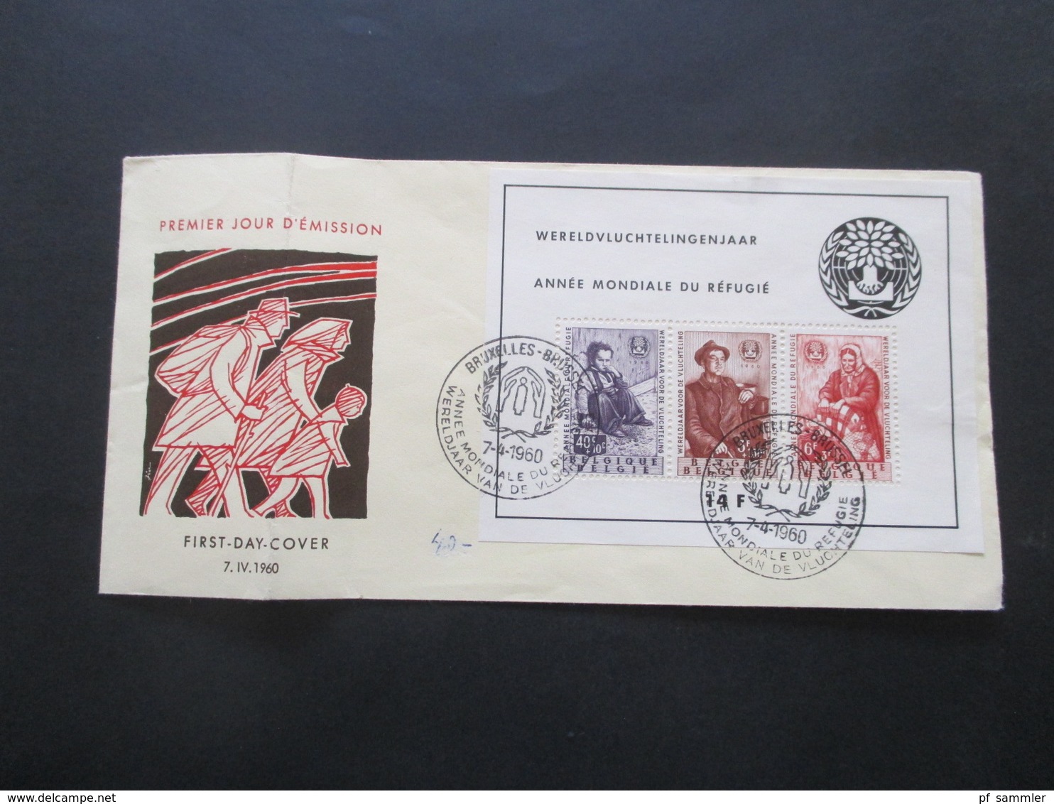 Belgien 1960 Block 26 FDC Weltflüchtlingsjahr / Wereldvluchtelingenjaar Mit Sonderstempel - Covers & Documents