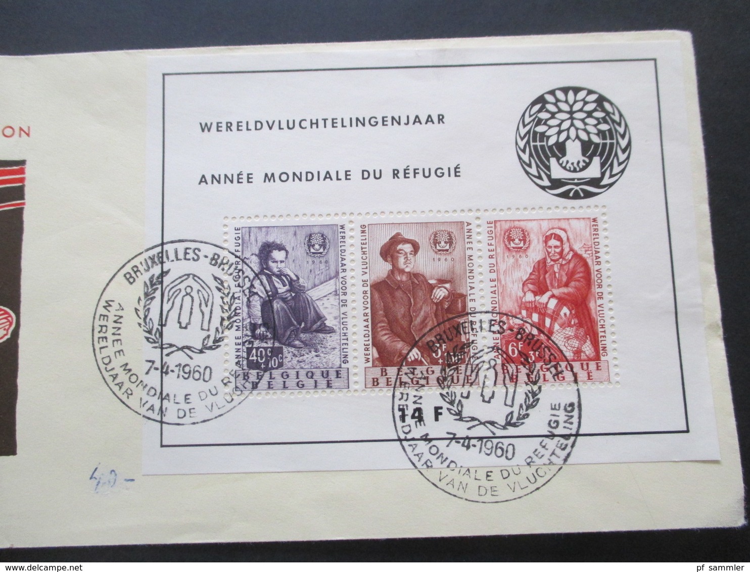 Belgien 1960 Block 26 FDC Weltflüchtlingsjahr / Wereldvluchtelingenjaar Mit Sonderstempel - Storia Postale