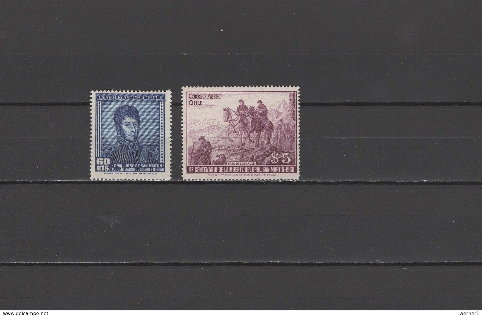 Chile 1951 Michel 458-459 General Jose De San Martin Set Of 2 MNH - Chile