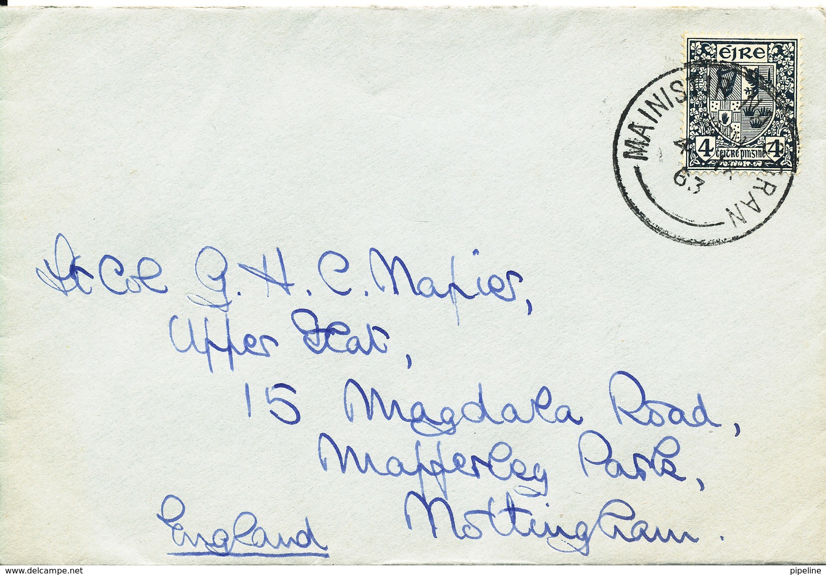 Ireland Cover Sent To England Mainistir Na Coran 4-9-1963 Single Franked - Storia Postale