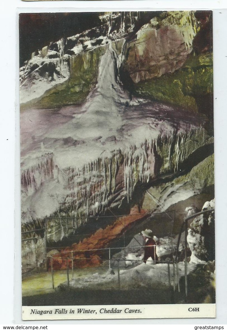 Somerset  Postcard  Cheddar Caves Niagara Falls I Winter Harvey Barton Unused - Cheddar