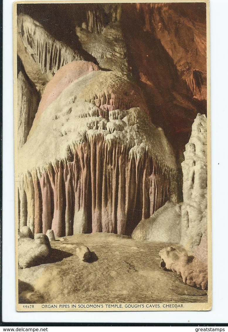 Somerset  Postcard  Cheddar Caves Organ Pipes In Gough's Caves  Harvey Barton Unused - Cheddar