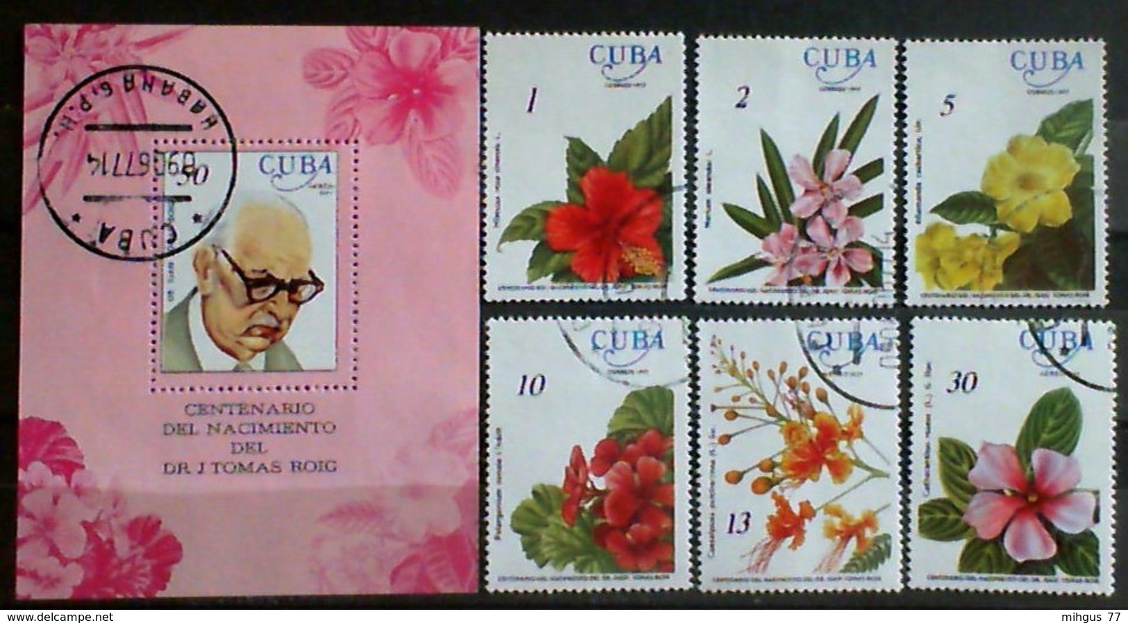 CUBA 1977 Tomas Roig Used Stamps+sheet - Collections, Lots & Series