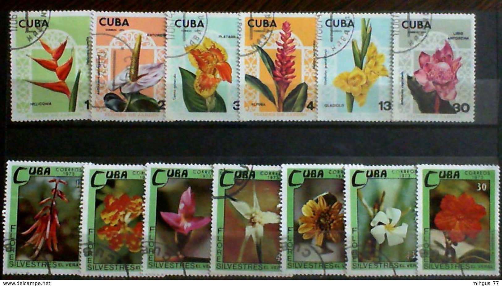 CUBA 1973-74 Flores Silvestres Used Stamps - Collections, Lots & Series