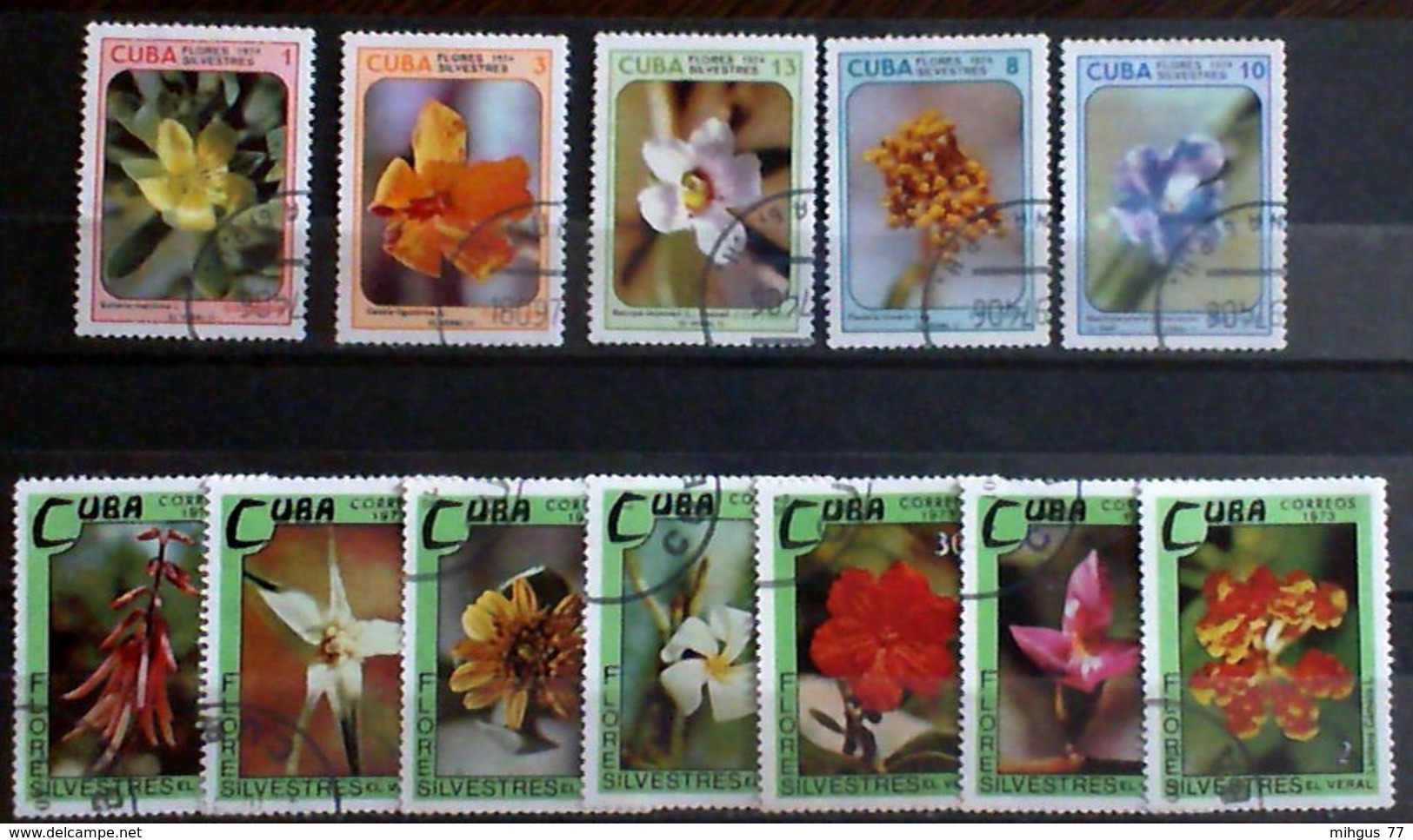 CUBA 1973-74 Flores Silvesres Used Stamps - Collections, Lots & Séries