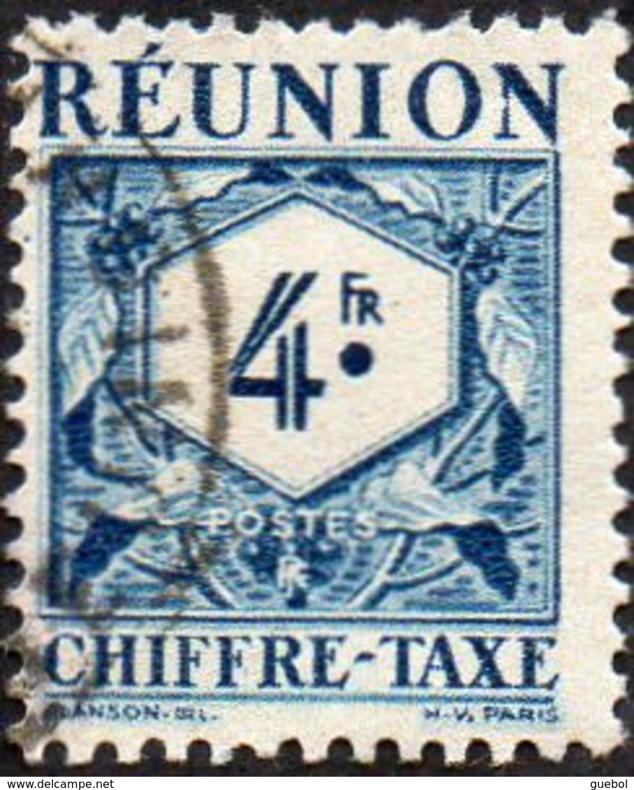 Réunion Obl. N° Taxe 32 - Le 4f  Bleu - Postage Due