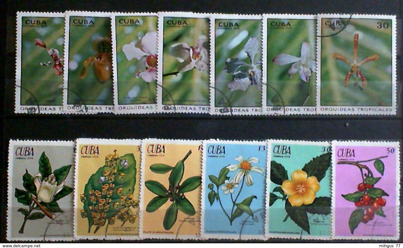 CUBA 1970-73 Flores Silvesres Used Stamps - Collections, Lots & Séries