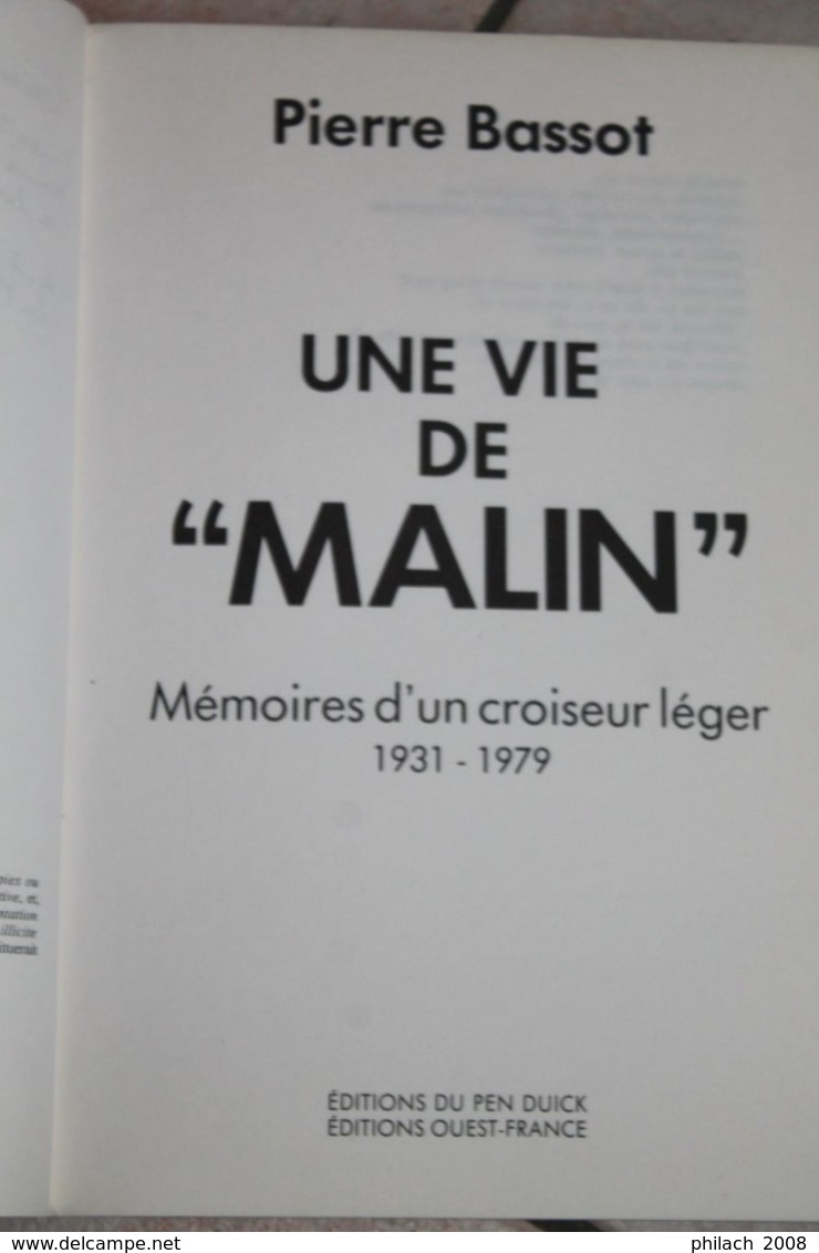 Livre Sur Le Croiseur Léger LE MALIN - Livres Dédicacés