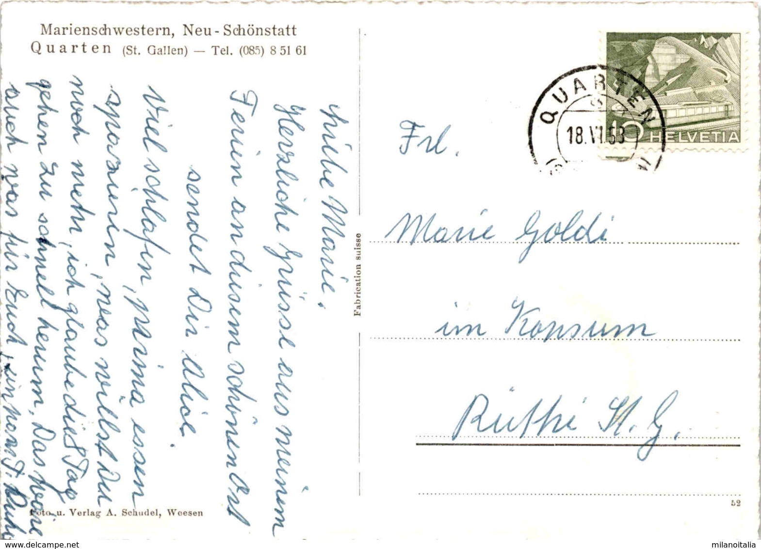 Marienschwestern, Neu-Schönstatt - Quarten (St. Gallen) * 18. 6. 1953 - Quarten