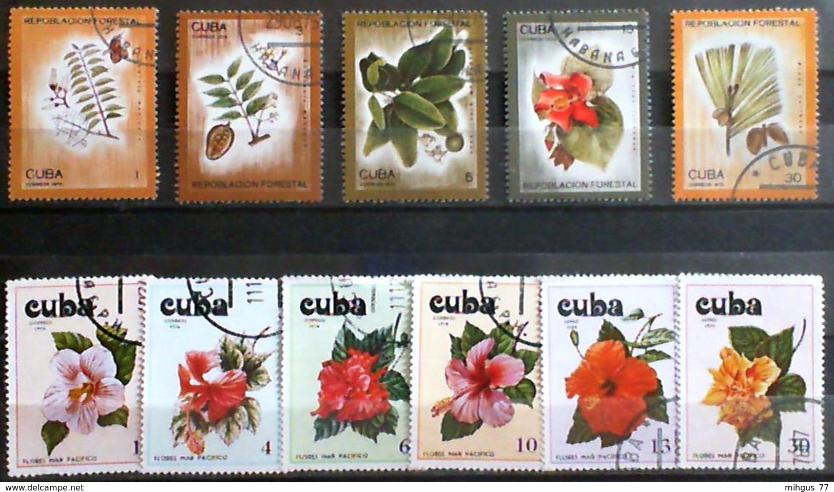 CUBA 1975-78 Flores Par Pacifico Used Stamps - Collections, Lots & Series