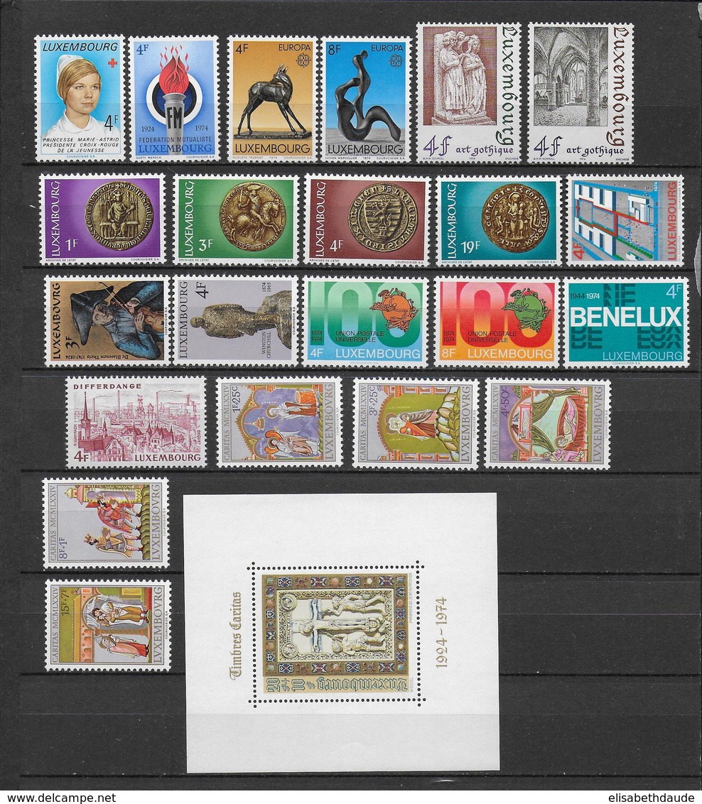 LUXEMBOURG - ANNEE COMPLETE 1974 ** MNH - COTE = 31 EUR - Ganze Jahrgänge