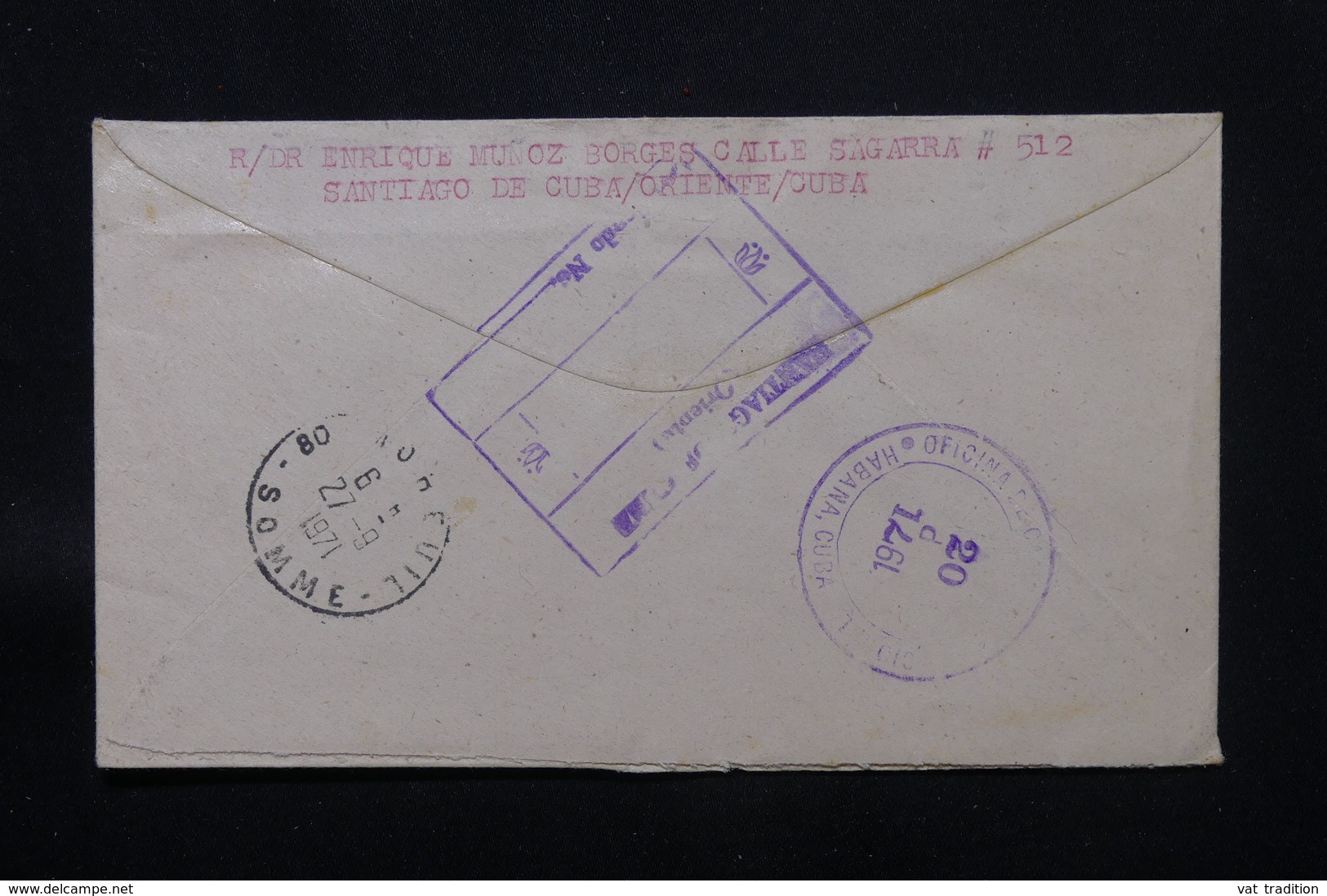 CUBA - Entier Postal + Compléments De Santiago De Cuba Pour La France En 1971 En Recommandé - L 59835 - Brieven En Documenten