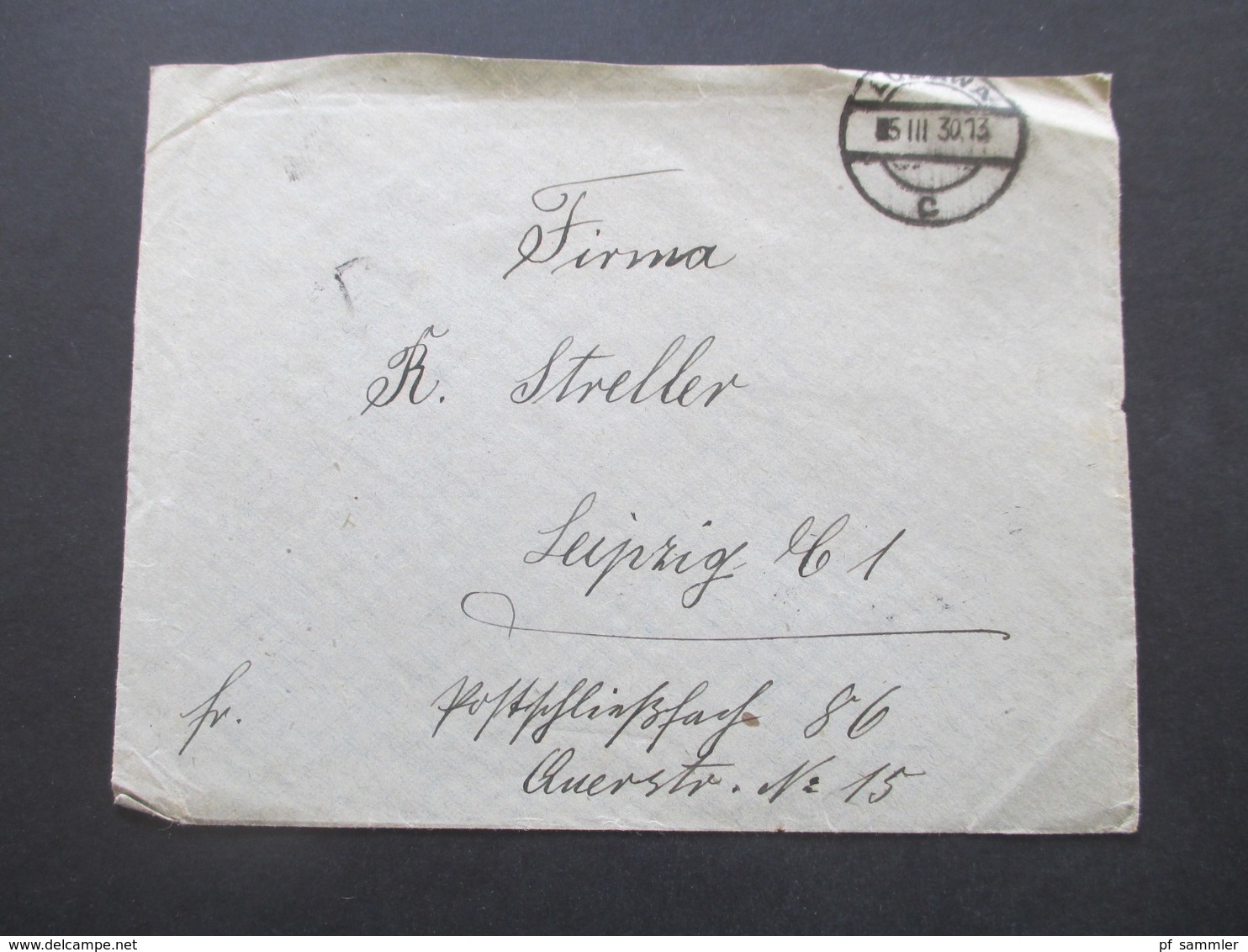 Polen 1930 Brief Von Lubawa Nach Leipzig Rückseitig Mit 4 Marken Frankiert - Briefe U. Dokumente