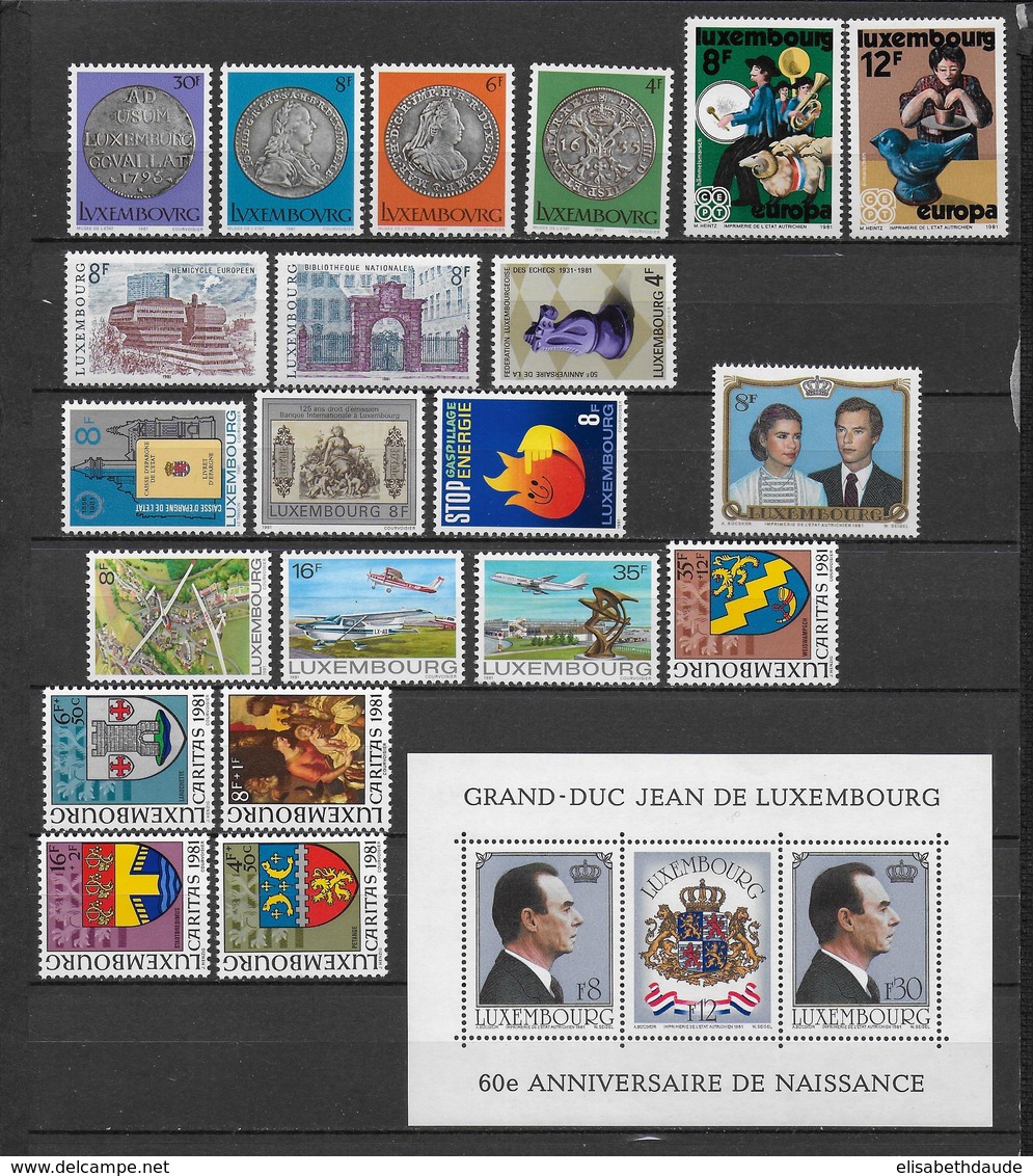 LUXEMBOURG - ANNEE COMPLETE 1981 ** MNH - - Années Complètes
