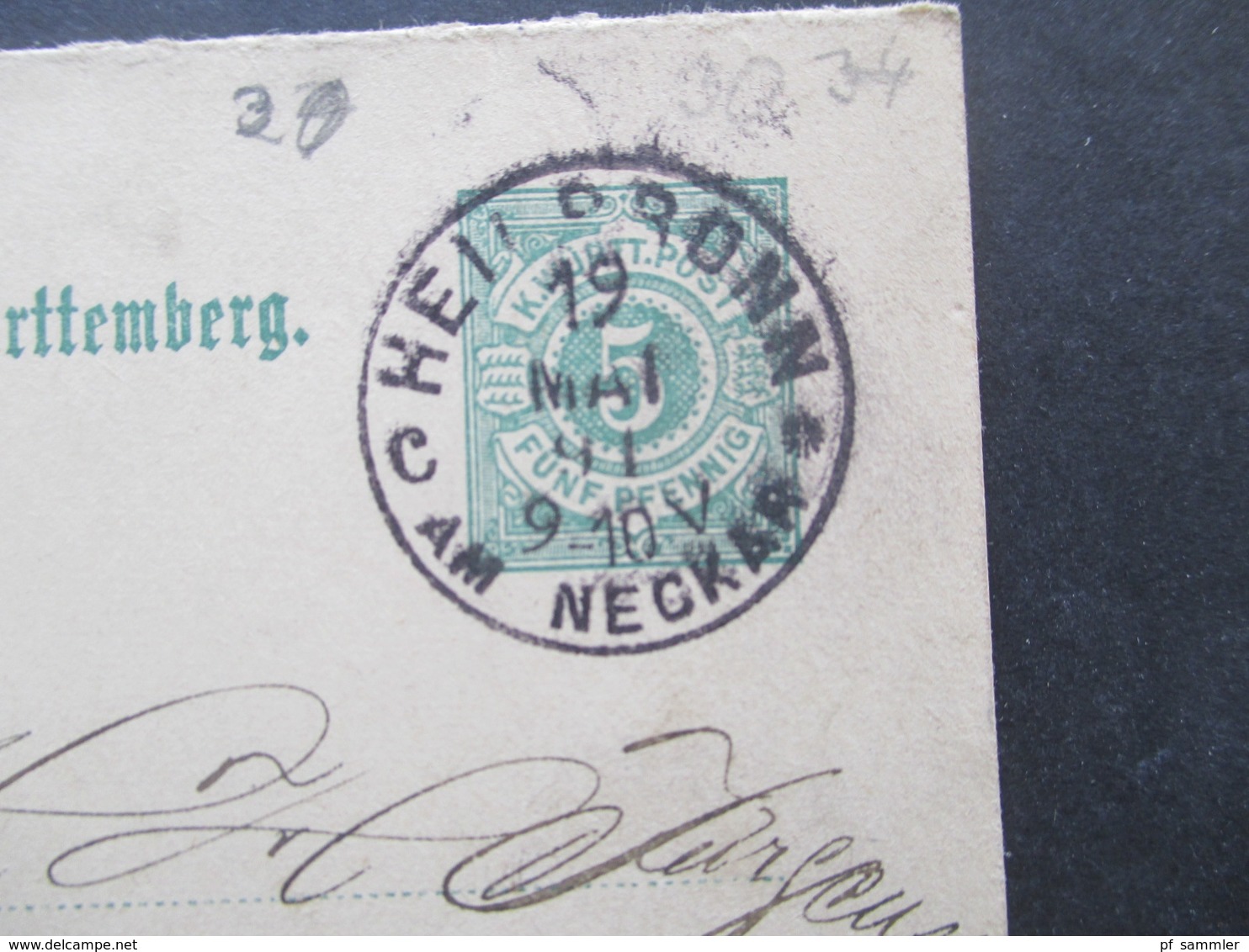 AD Württemberg 1891 Doppelkarte Roter Stempel Höchste Auszeichnung Ausstellung Für Kriegskunst Und Armeebedarf 1890 - Postal  Stationery