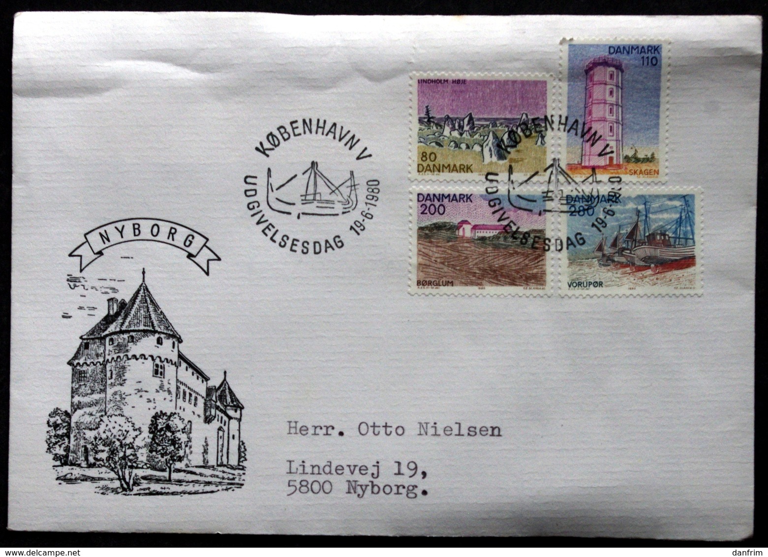 Denmark  Cz.Slania 1980   Location Series    MiNr 704-707  FDC ( Lot  Ks ) - FDC