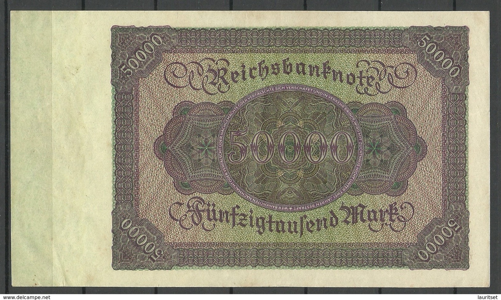 Germany Deutschland 1922 = 50 000 Mark Bank Note Serie D - 50000 Mark