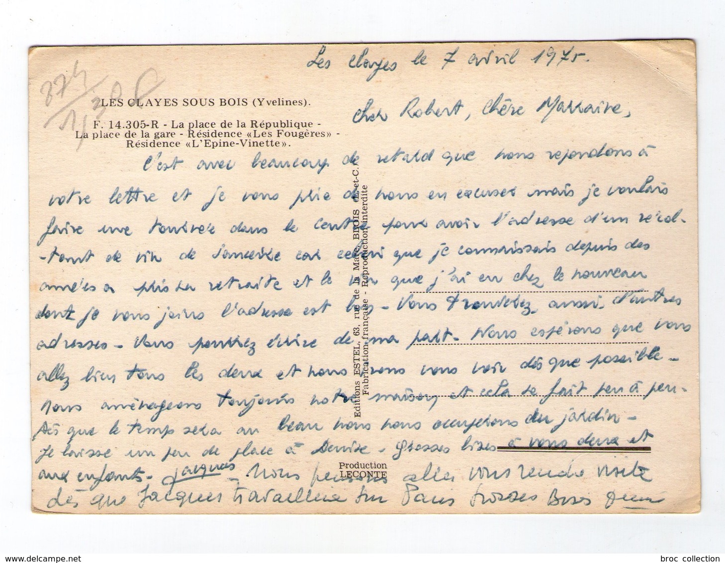 Les Clayes-sous-Bois, 4 Vues, Place De La République, De La Gare, Résidence Les Fougères, L'Epine-Vinette, Automobiles - Les Clayes Sous Bois