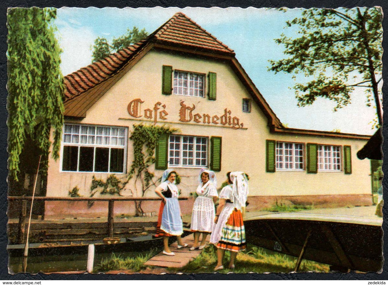 D5831 - Spreewald Błota - Cafe Gaststätte Venedig Trachten Folklore - VEB Bild Und Heimat Reichenbach - Luebben (Spreewald)