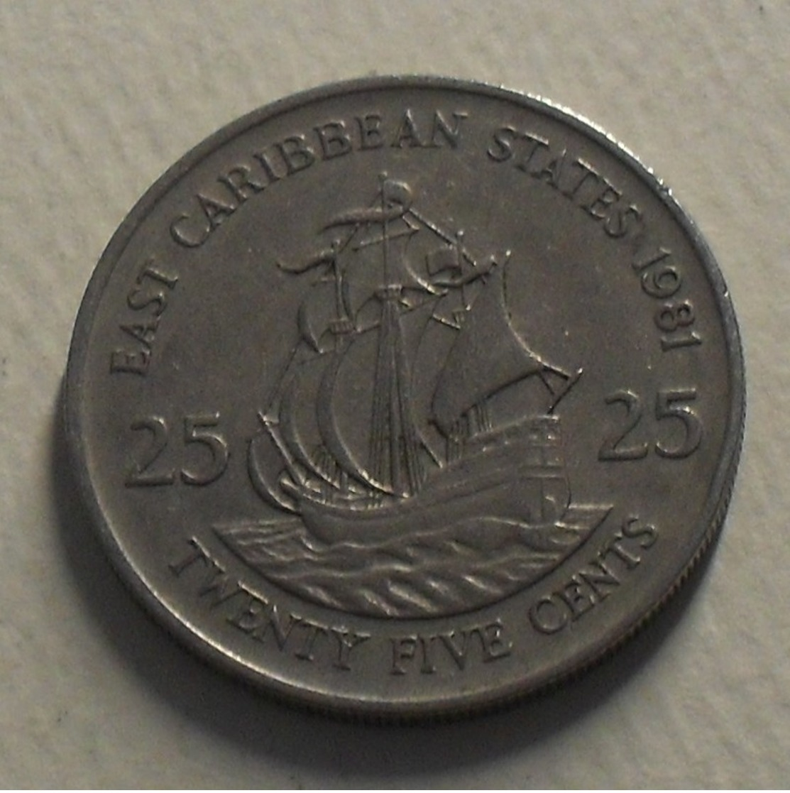 1981 - Caraïbe Orientale Etats - East Caribbean States - 25 CENTS, ELIZABETH II, KM 14 - Oost-Caribische Staten