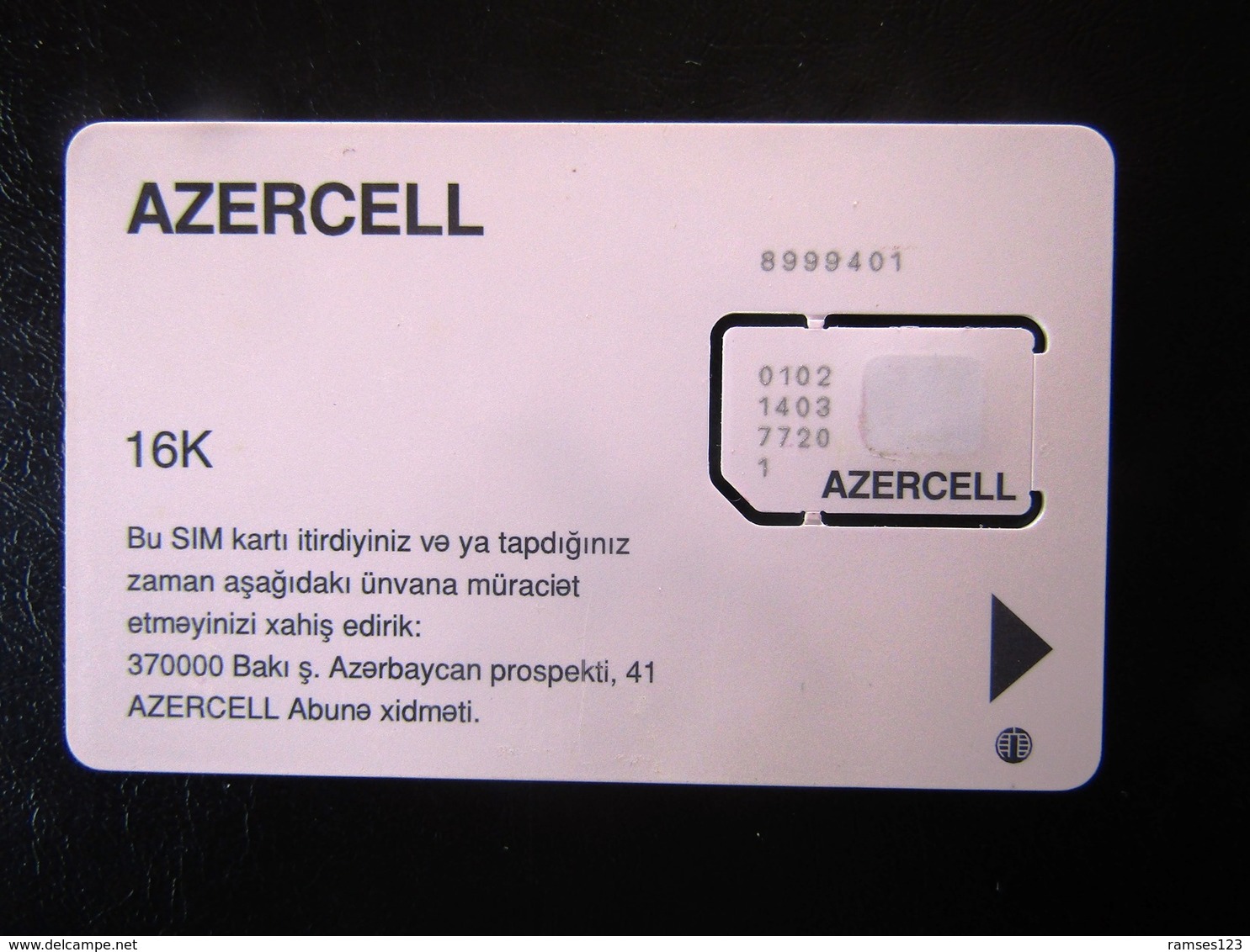 SIM    GSM     AZERCELL OLD    AZERBADJIAN     MINT - Azerbaïjan