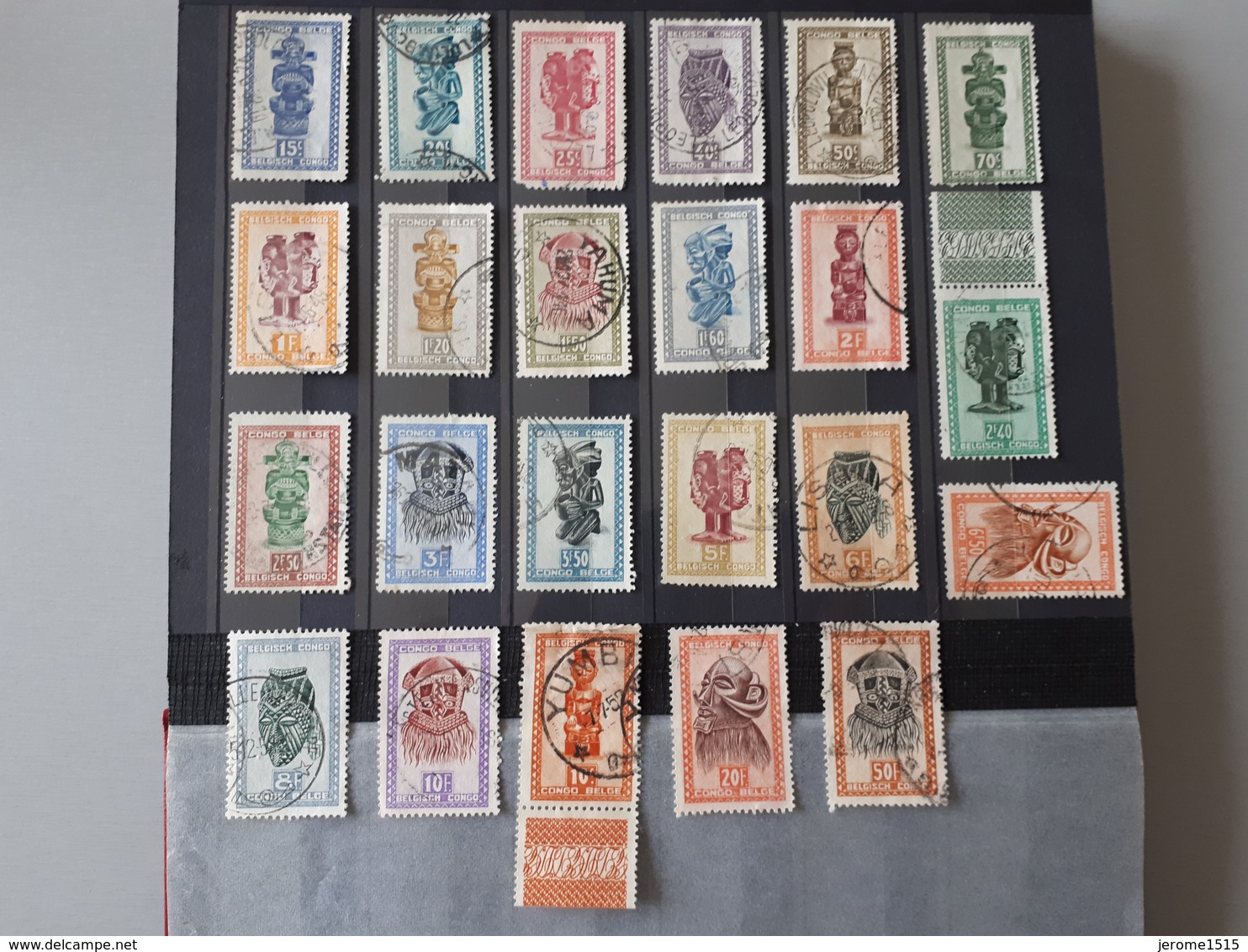 Timbres Congo-Belge 1947: Masques  & - Used Stamps