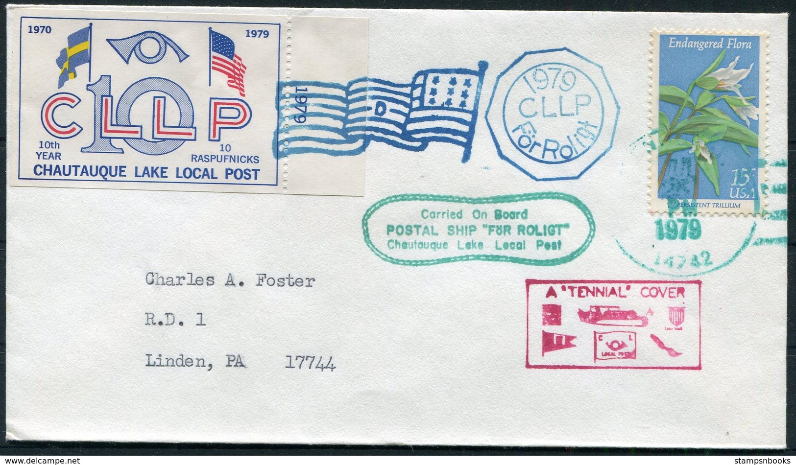 1979 USA Chautauque Lake Local Post Cover. Greenhurst N.Y. - Postes Locales