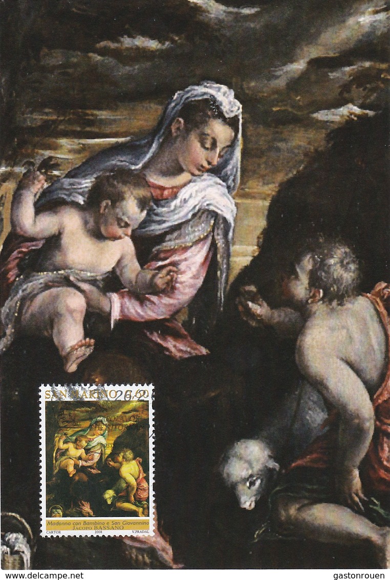 Carte Maximum  Peinture San Marin 2008 Jacopo Da Bassano - Lettres & Documents