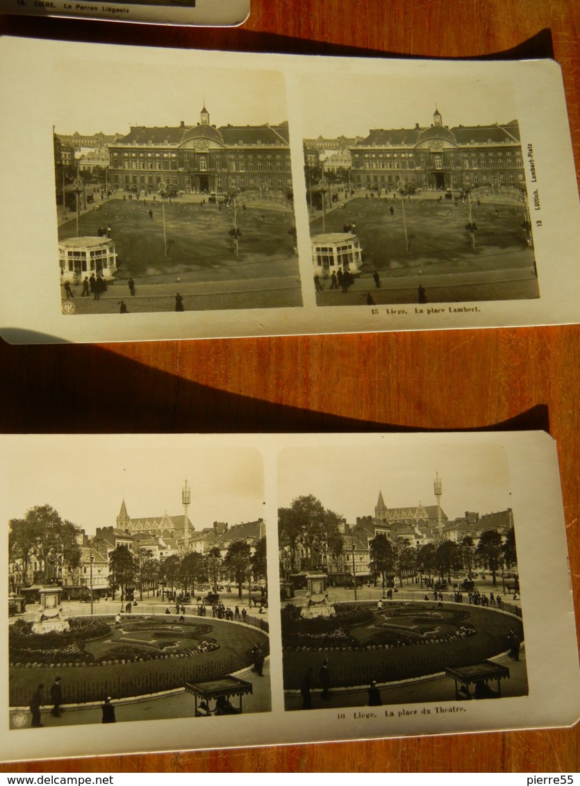 LIEGE - RARE - LOT DE 11 PHOTOS STEREOSCOPIQUES - Stereo-Photographie