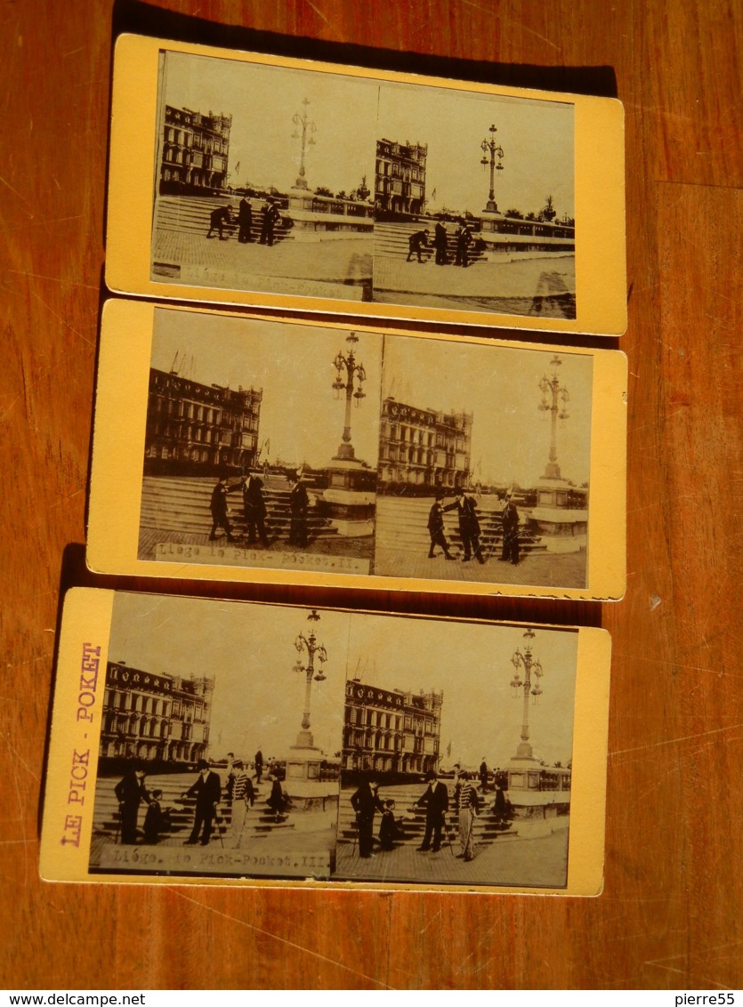 LIEGE - RARE - LOT DE 11 PHOTOS STEREOSCOPIQUES - Stereo-Photographie