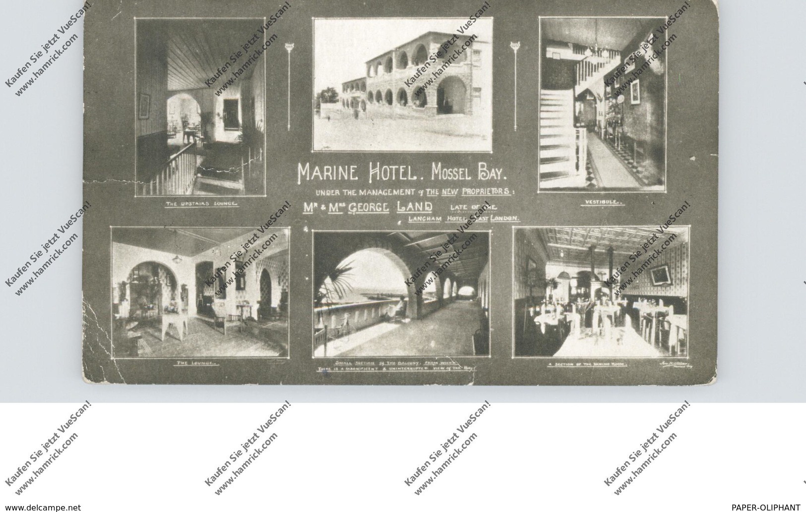 SOUTH AFRICA - MOSSEL BAY, Marine Hotel, 1928, Druckstelle - Afrique Du Sud