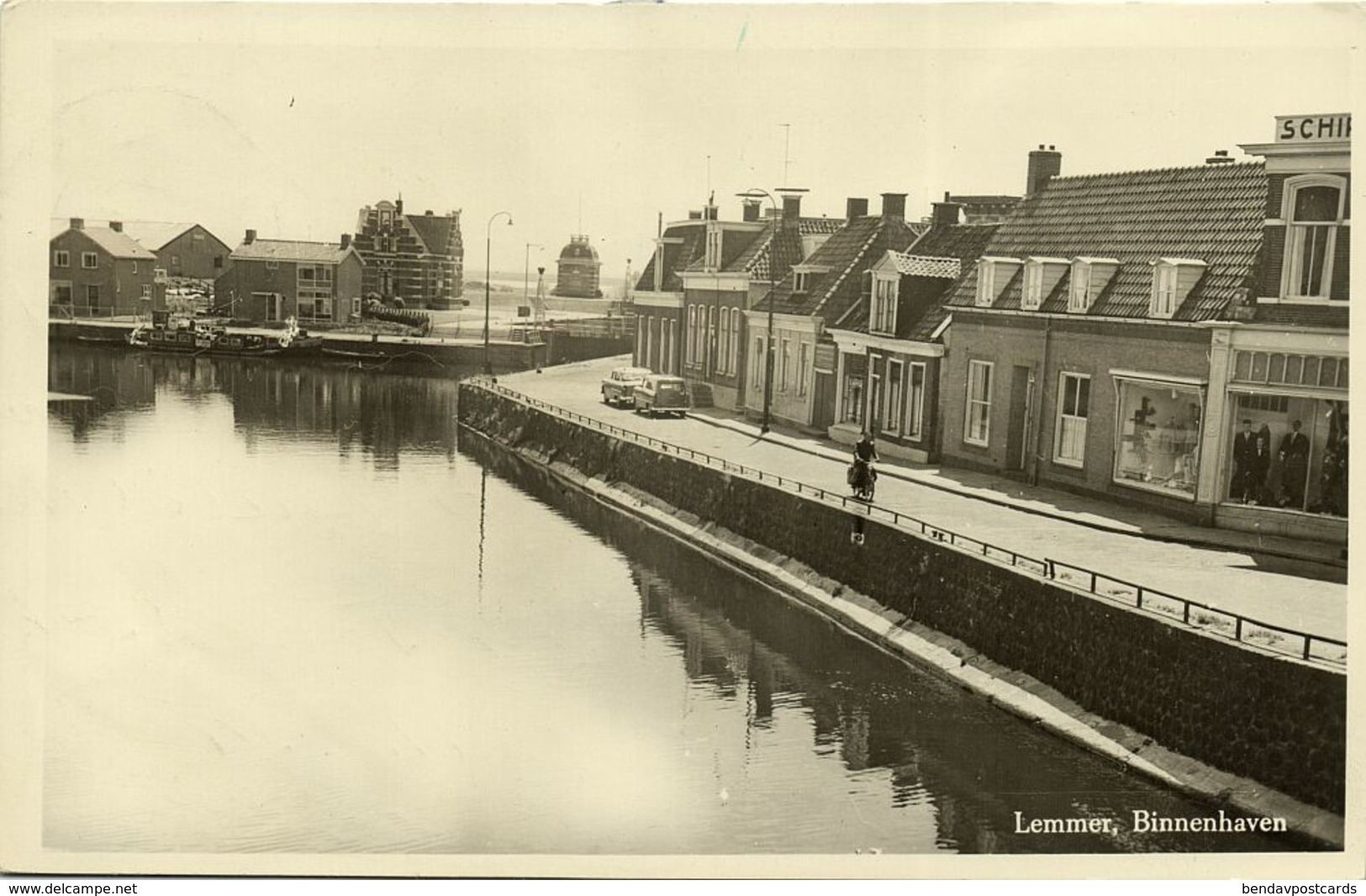 Nederland, LEMMER, Binnenhaven, Inner Harbour (1960) RPPC Ansichtkaart - Lemmer