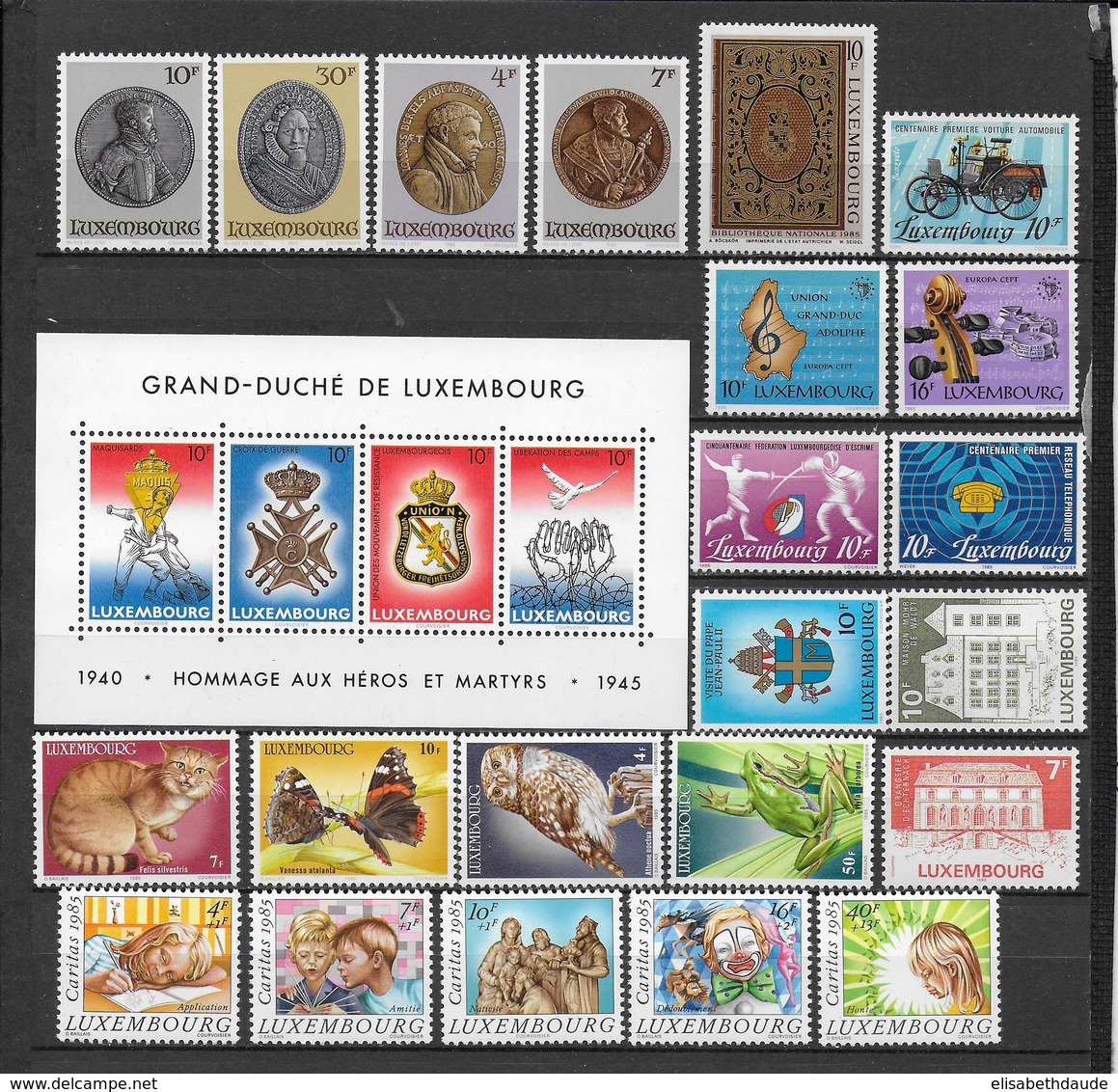 LUXEMBOURG - ANNEE COMPLETE 1985 ** MNH - COTE = 62.5 EUR. - Años Completos