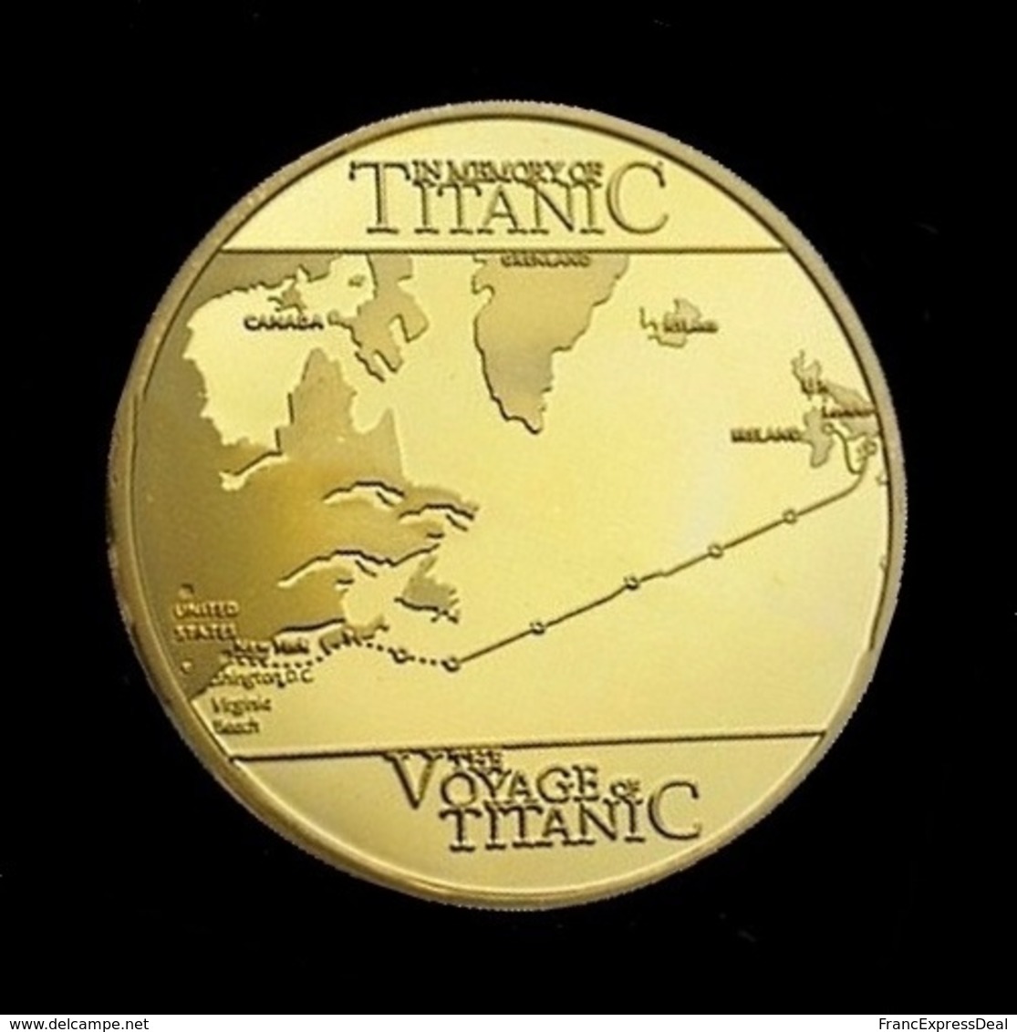 1 Pièce Plaquée OR ( GOLD Plated Coin ) - Navire Le Titanic ( Ref 1A ) - Other & Unclassified