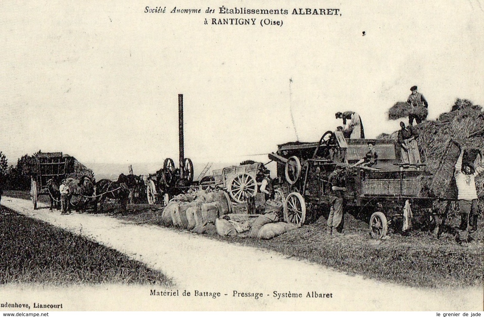 PICARDIE Materiel De Battage Pressage Système Albaret  METIERS (Cartes D'autrefois) - Picardie