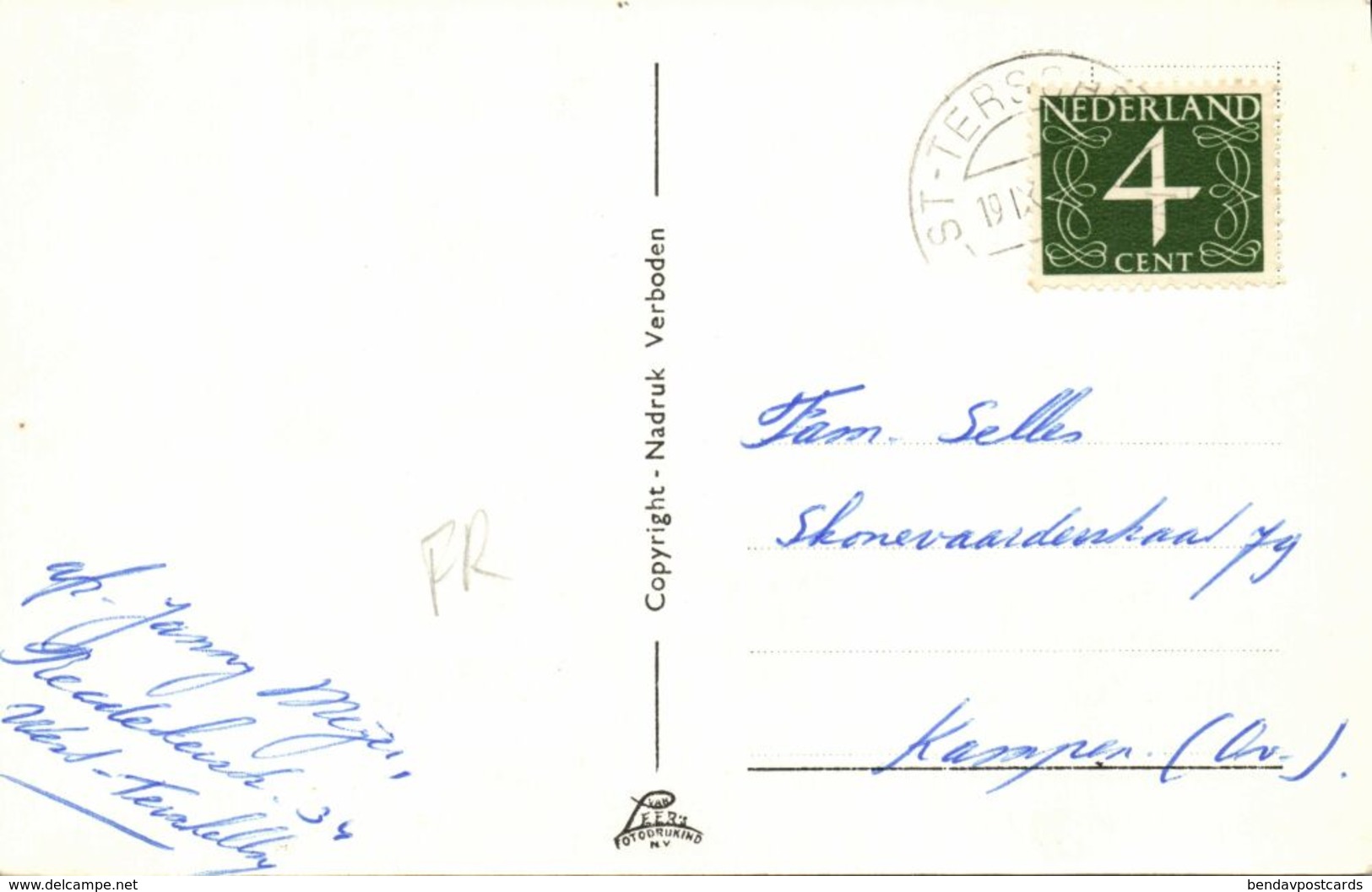 Nederland, TERSCHELLING, Veerboot Optijd Aangekomen (1960) Ansichtkaart - Terschelling
