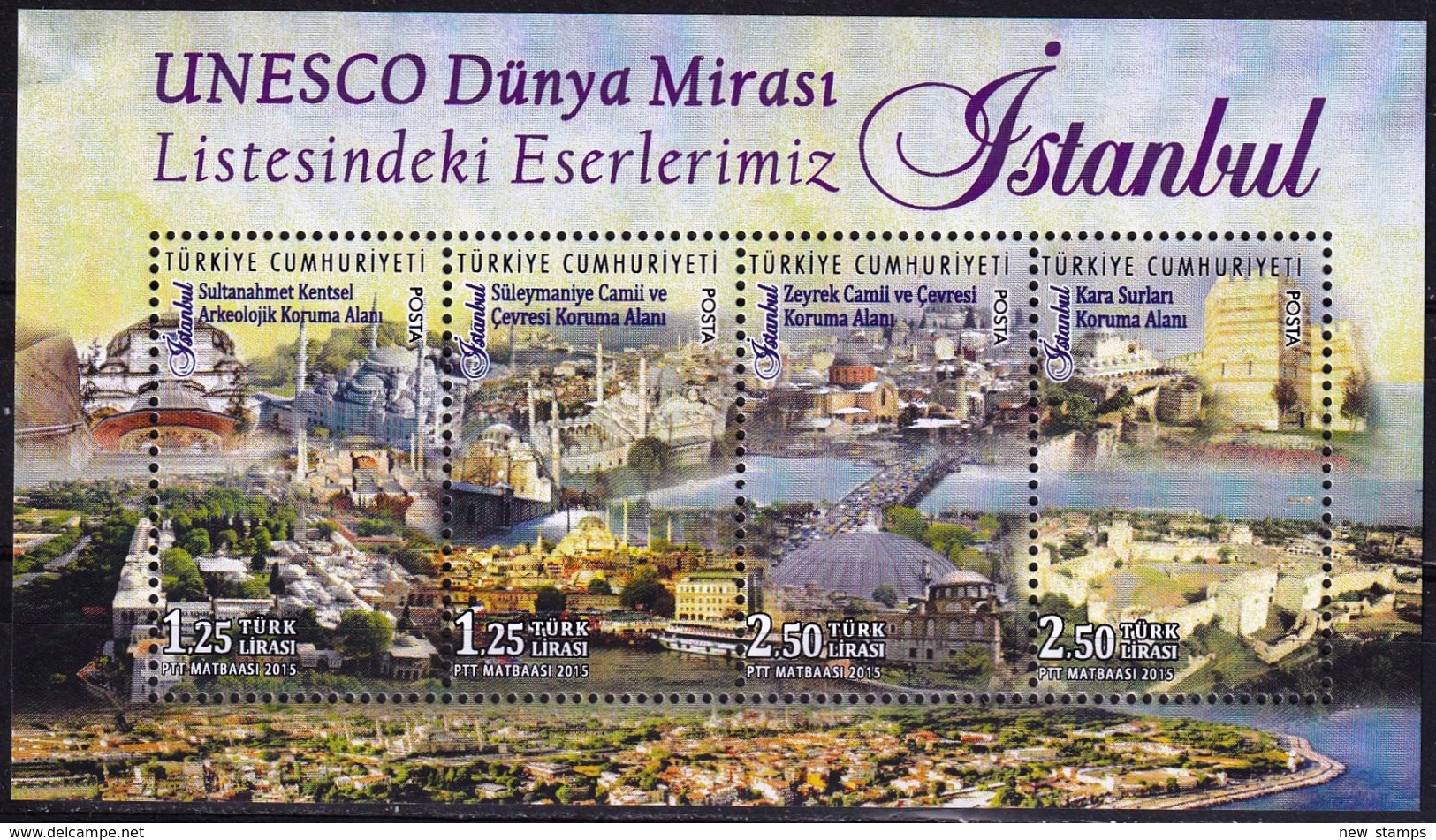 Turkey 2015 UNESCO World Heritage Istanbul SS MNH - Unused Stamps