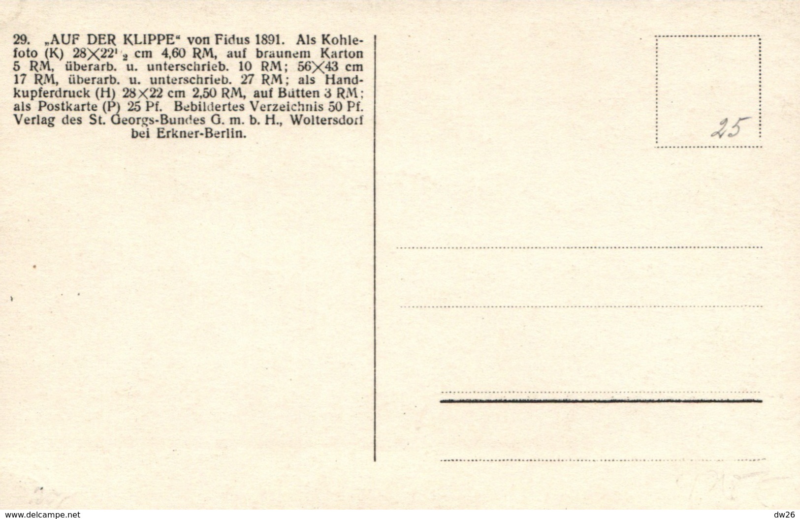 Illustration Fidus: Auf Der Klippe 1891 (couple D'enfants Nus Sur La Falaise) - Carte Non Circulée - Fidus