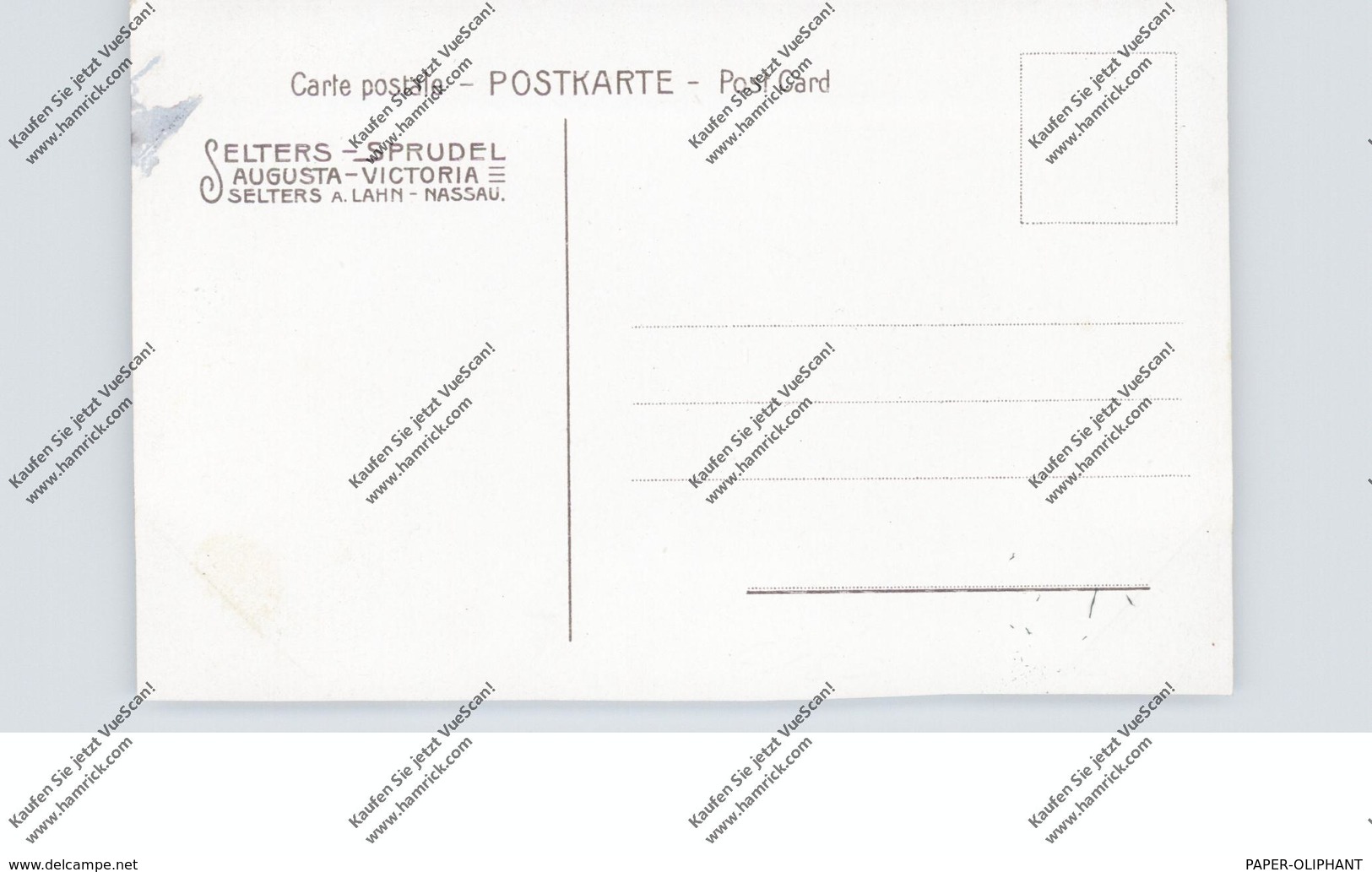 6251 SELTERS, Werbe-Karte Selters-Sprudel Augusta Victoria, Jagdzug Zur Zeit Ludwig XIV - Montabaur