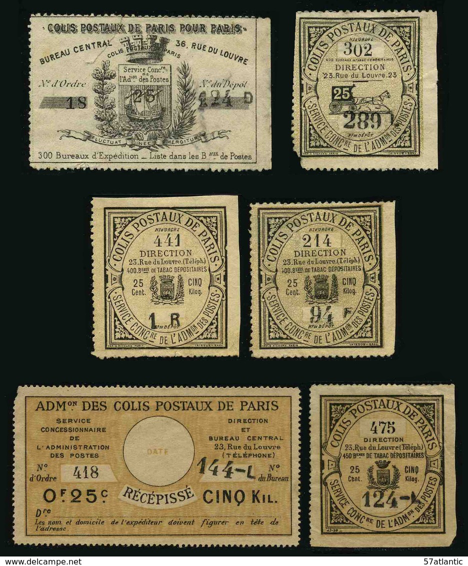 FRANCE - COLIS POSTAUX PARIS Pour PARIS - LOT DE 6 PIECES - Usados