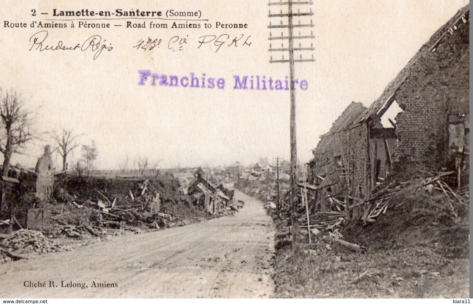 Lot de 16 CPA - GUERRE 14/18 - 62 - PAS DE CALAIS - AMIENS - LAMOTTE en SANTERRE - VILLERS BRETONNEUX - MARCELCAVE