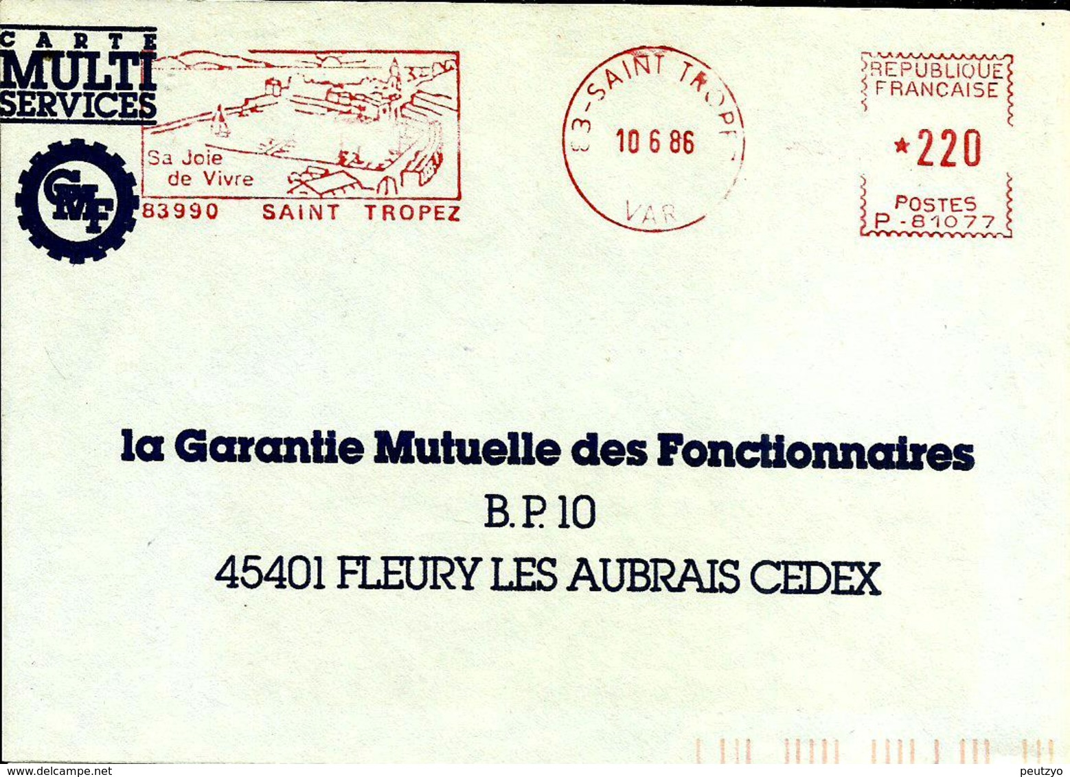 Lettre  EMA  Havas P 1986 Saint Tropez  Vacances  83   C23/30 - EMA (Print Machine)